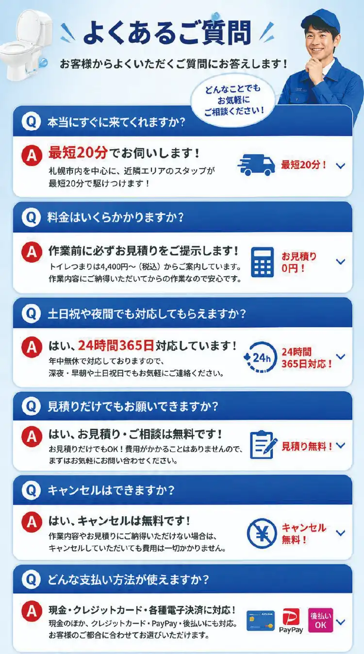 お客様からよくいただくご質問にお答えします！